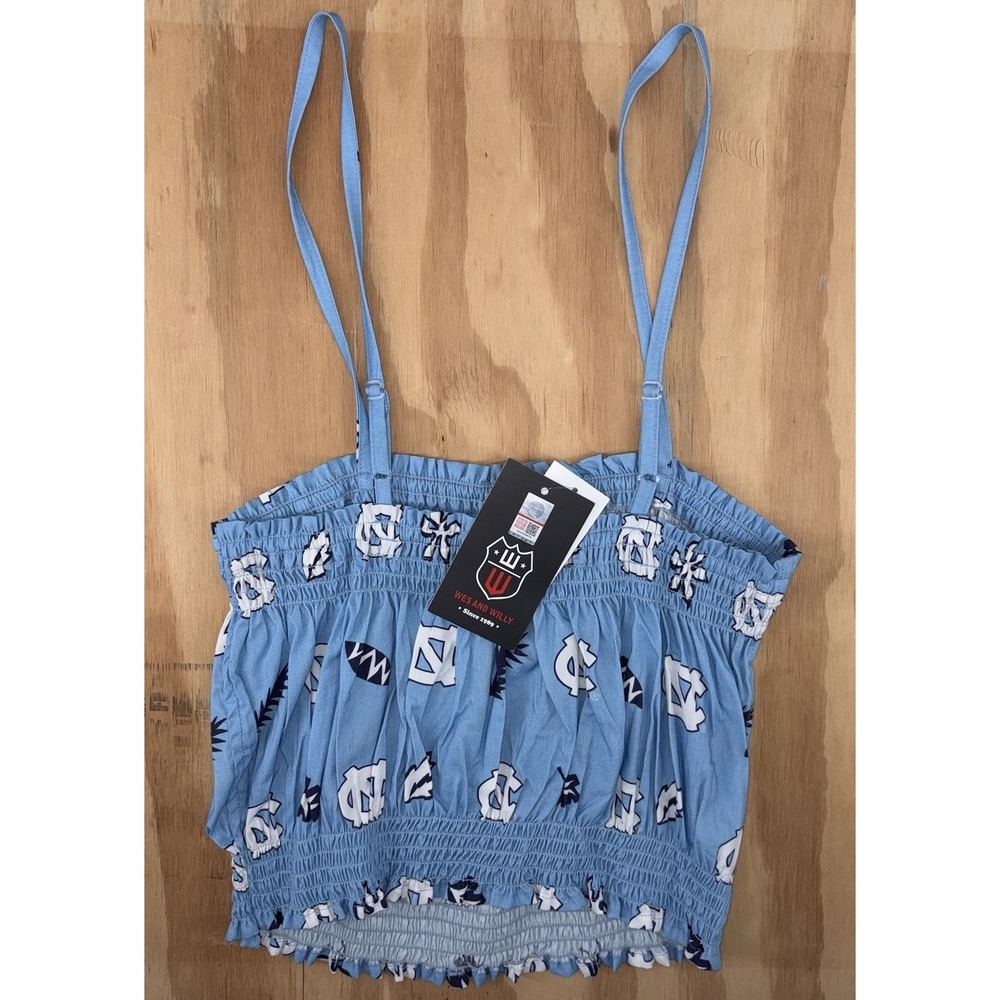 Wes and Willy Womens College Beach Halter Crop Top UNC Tar Heels XL New - Picture 5 of 8